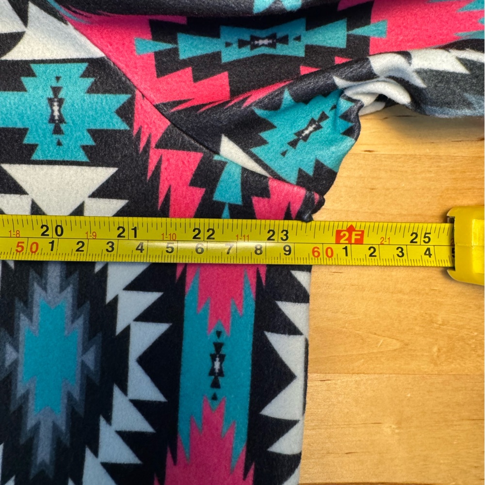 Sterling Kreek Women’s 1/4 Zip Pullover Southwestern Aztec Pink Turquoise Size L - Picture 3 of 8